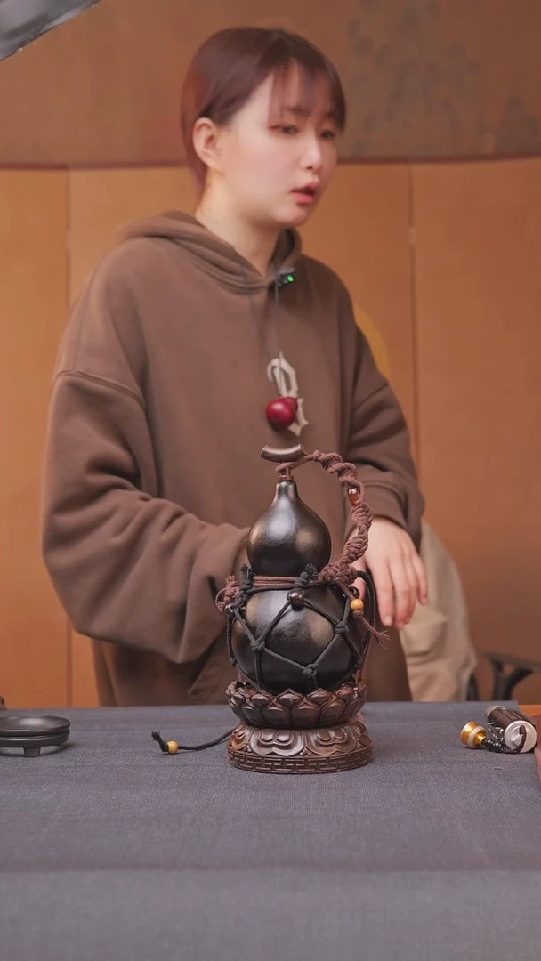 1690号链接精品大漆葫芦现货现发[一物一拍]不包含莲花底座