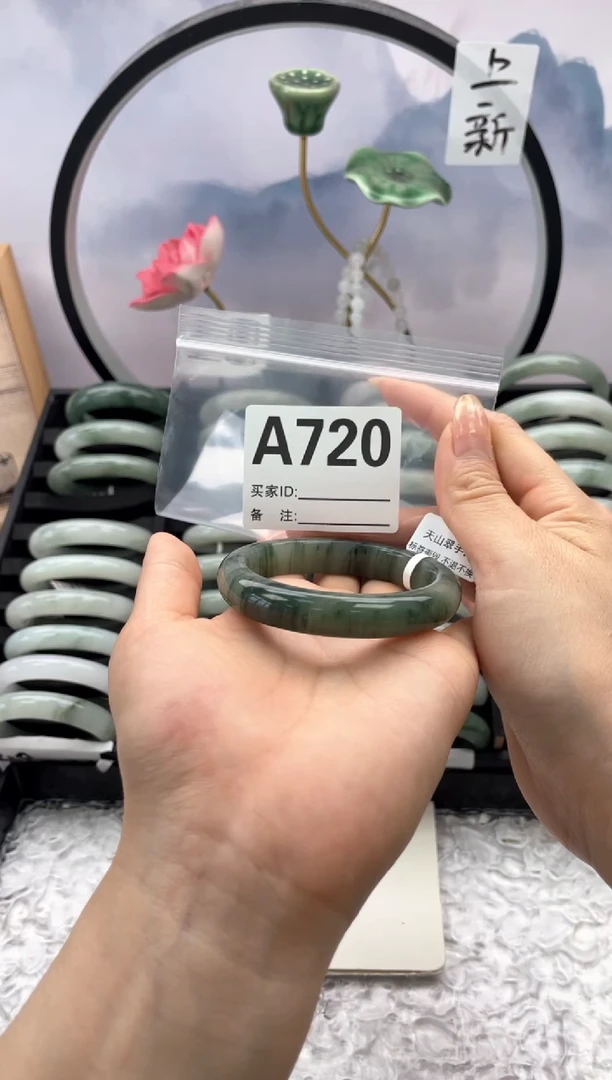 石英质玉（天山翠）手镯未镶嵌A720