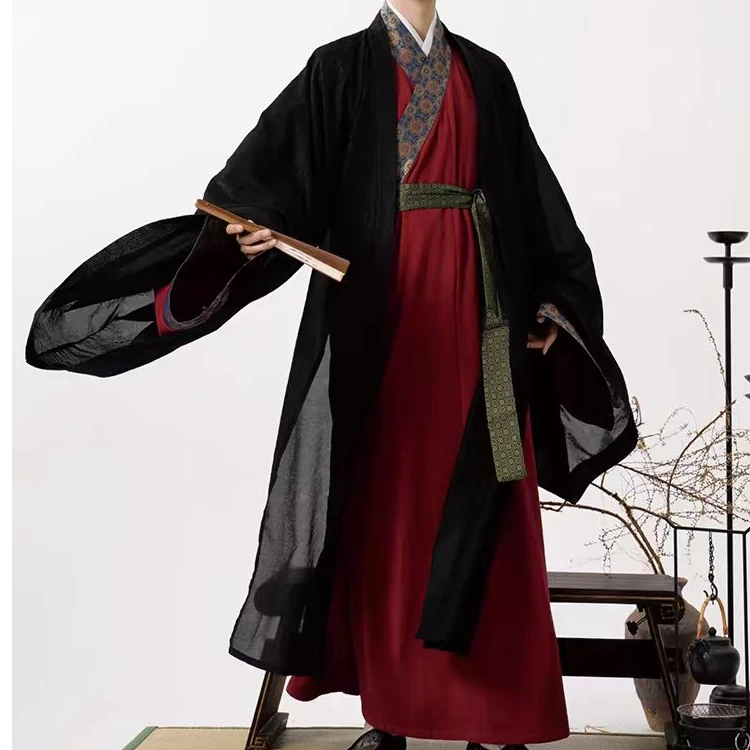 汉服男装古风全套一整套宋制学生男女士古装衣服帅气国风广袖黑色