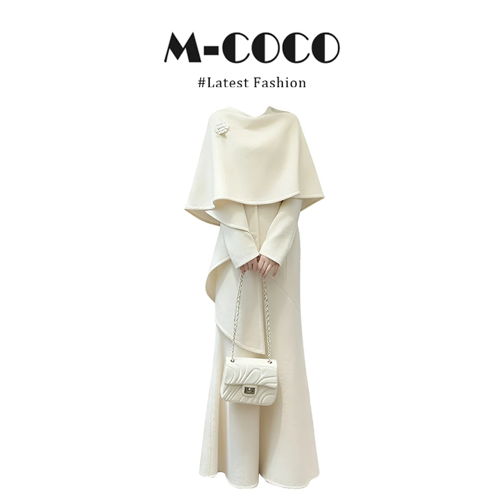 INS CEC秋冬季新款搭配一整套披肩外套长袖富家千金两件套装裙子