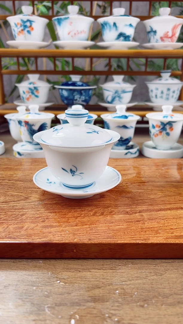 【闪购商品】微瑕玉兰150ml三才盖碗