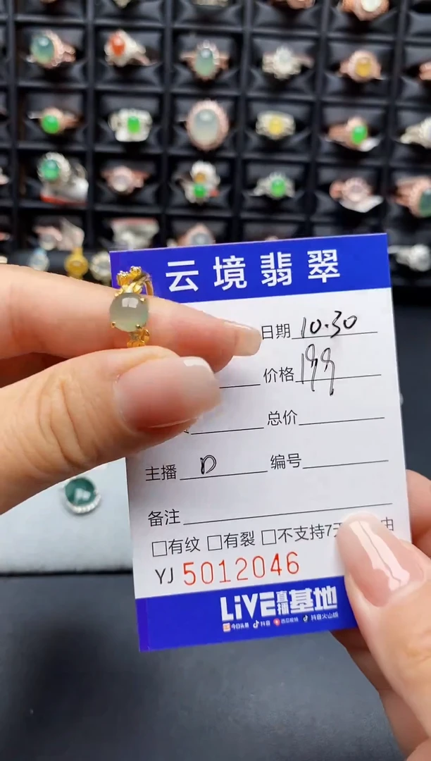 银S925镶嵌戒指翡翠2046