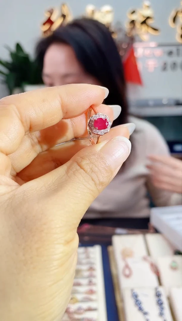 【闪购商品】红宝石戒指银S925镶嵌戒指