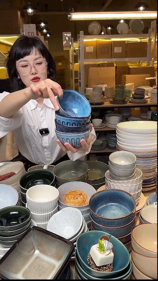 瓷60外贸尾货窑变釉下彩默认微瑕