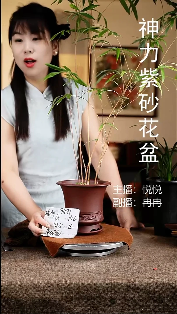 紫砂花盆花卉工艺9491+z