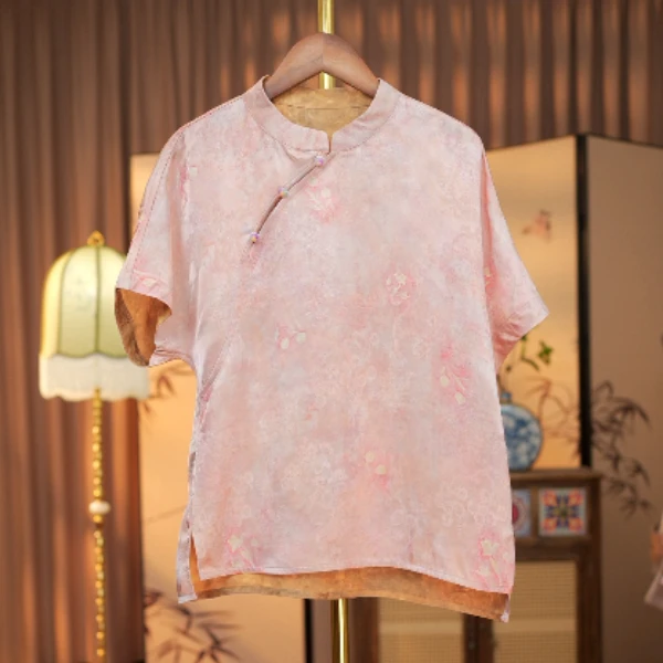 【花间酒】新中式国风上衣百搭粉色小衫