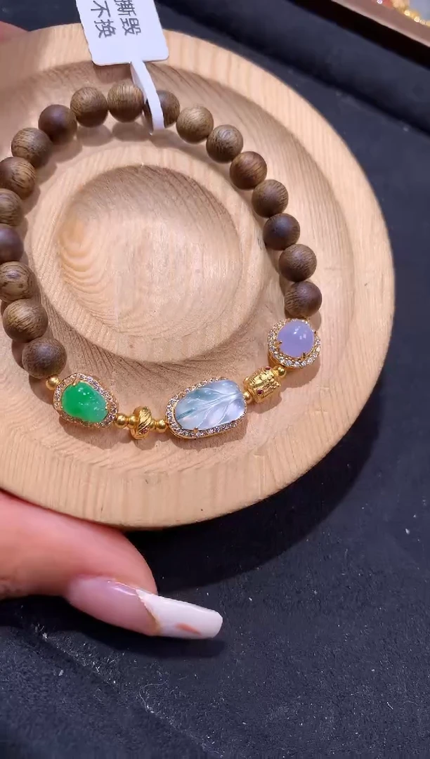 银S925镶嵌手串翡翠手串