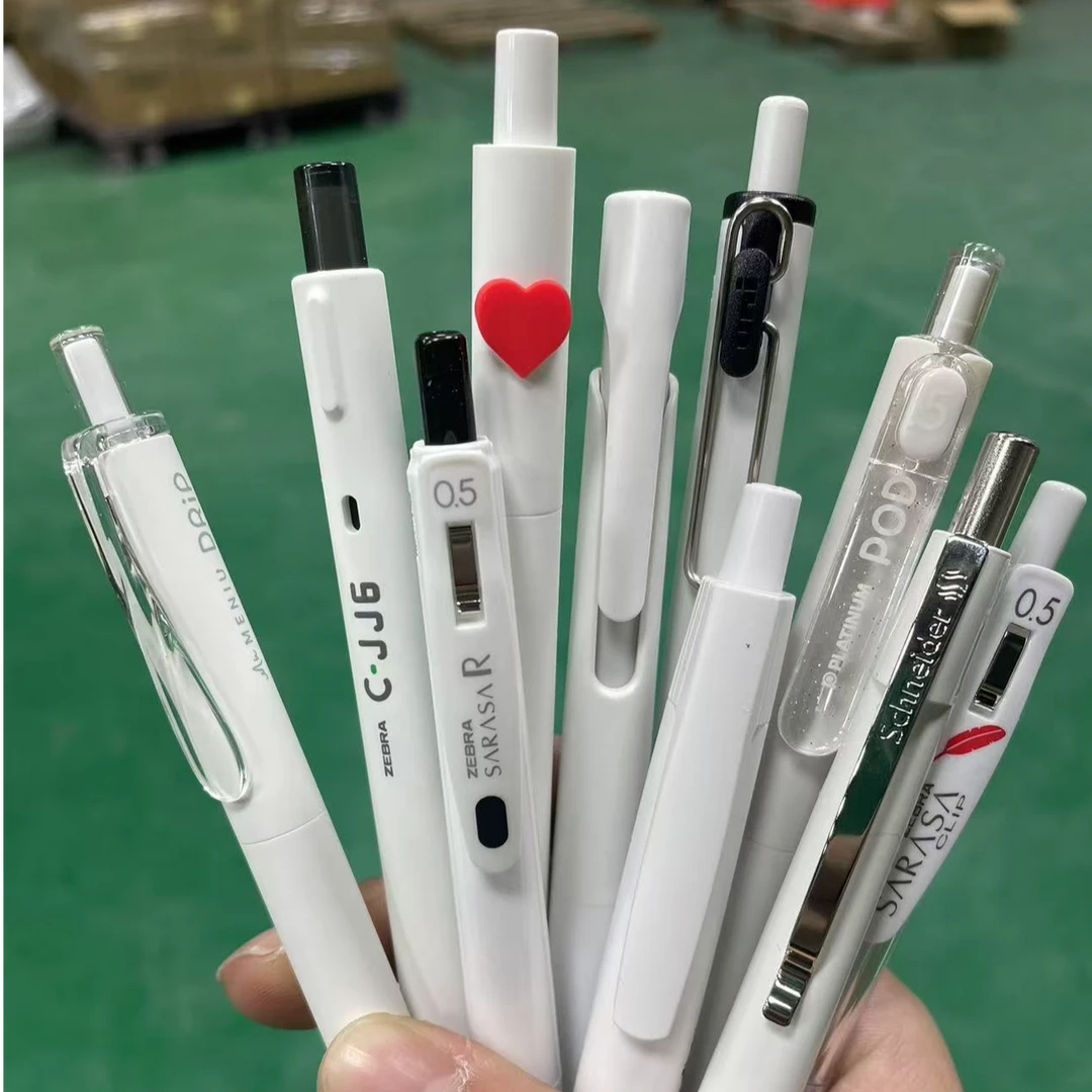 【高端白富美组合】斑马白金三菱黑色速干按动0.5中性笔10支