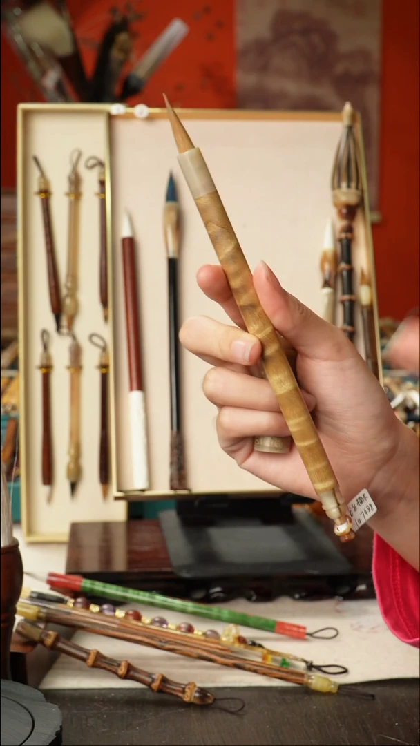 孤品高货毛笔链接 清水试笔 蘸墨不退