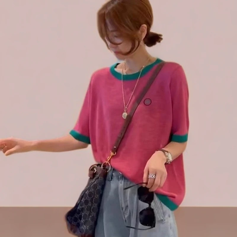 宽松休闲遮肚子薄款短袖上衣夏2025年新款慵懒风圆领T恤女装百搭