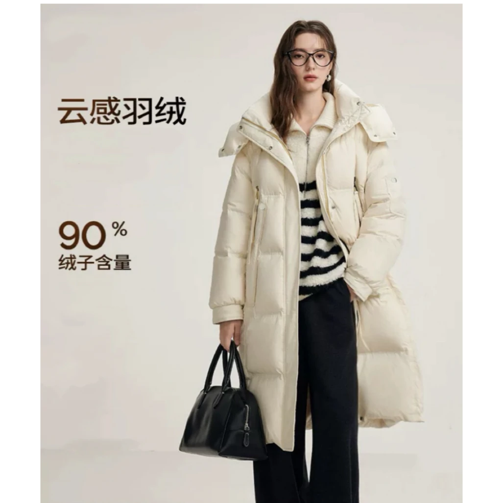 RY123秋冬设计感加厚时尚女款专柜品质保暖中长羽绒服