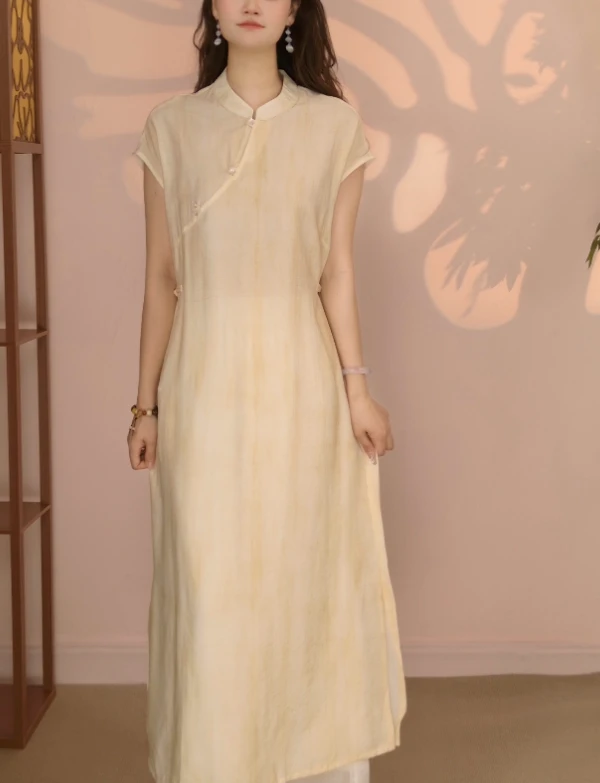 玺秀坊【素言】月亮袖249新款夏季女装连衣裙新中式气质百搭