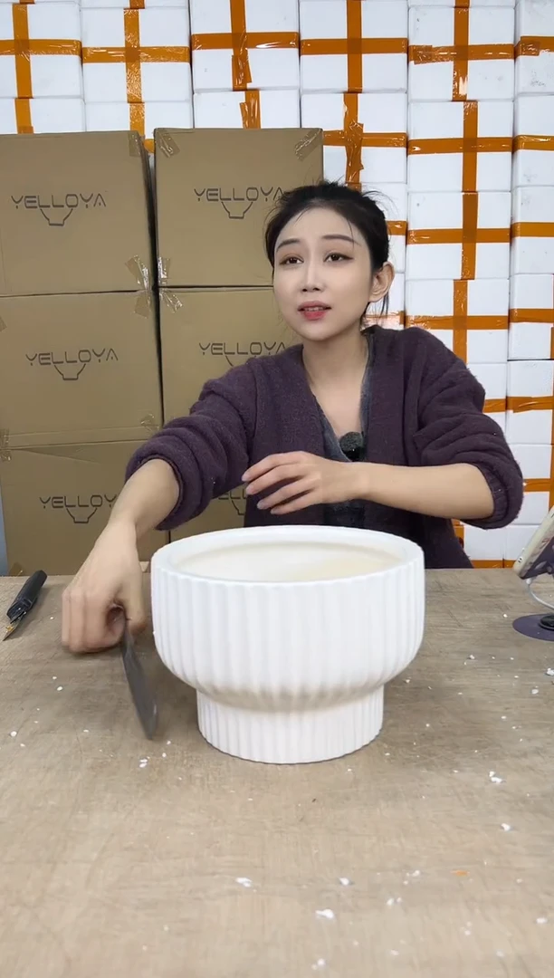 火锅条纹白色中号20x14