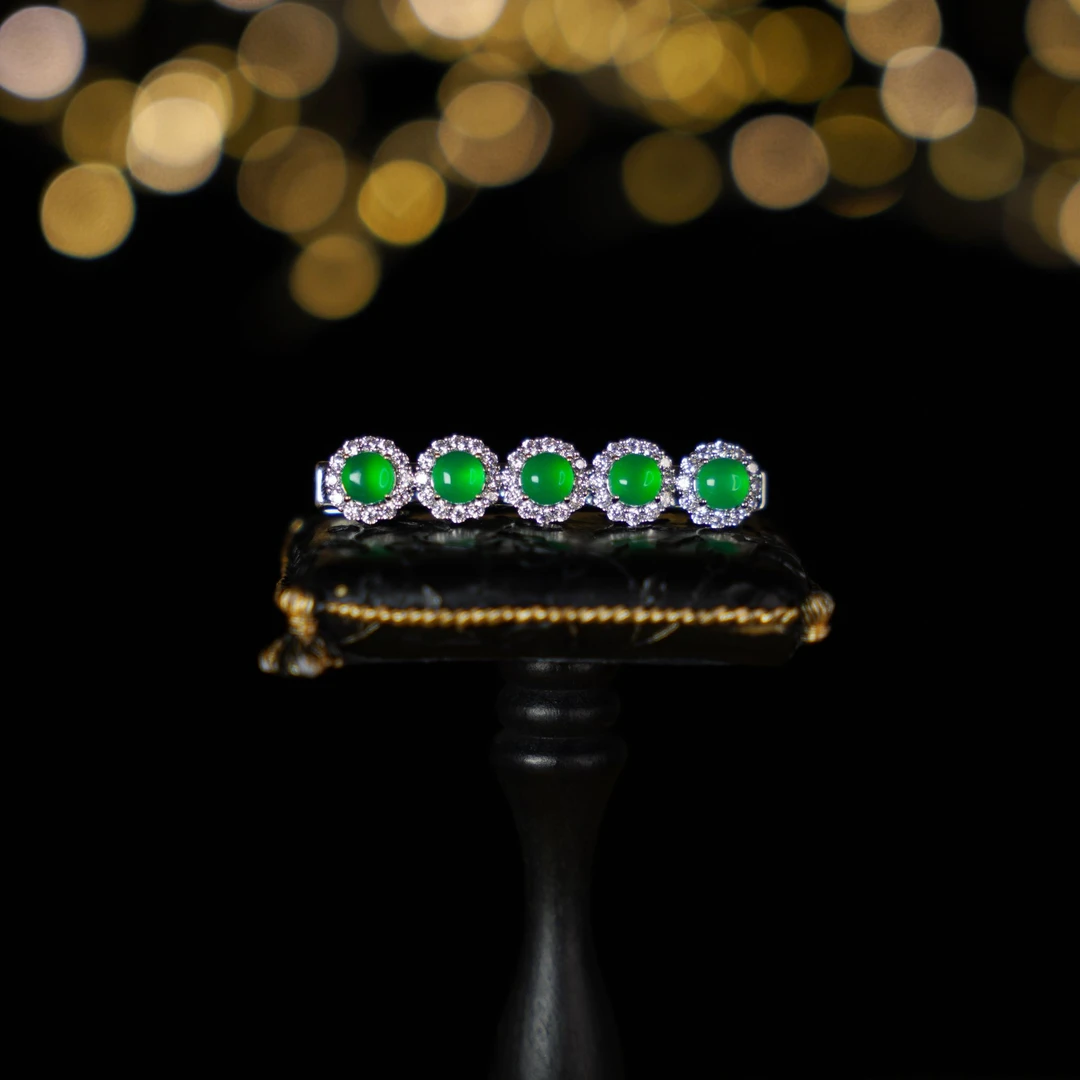 绿蛋面满钻豪镶百搭发夹25092