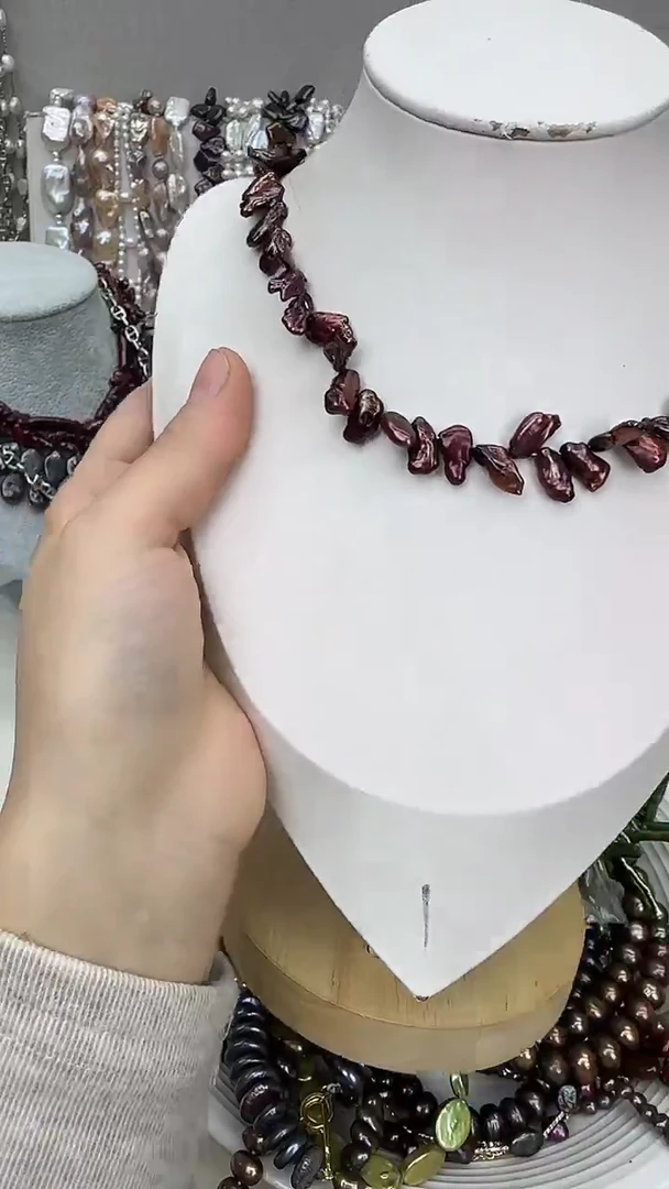 颈饰银S925镀金镶嵌淡水珍珠1