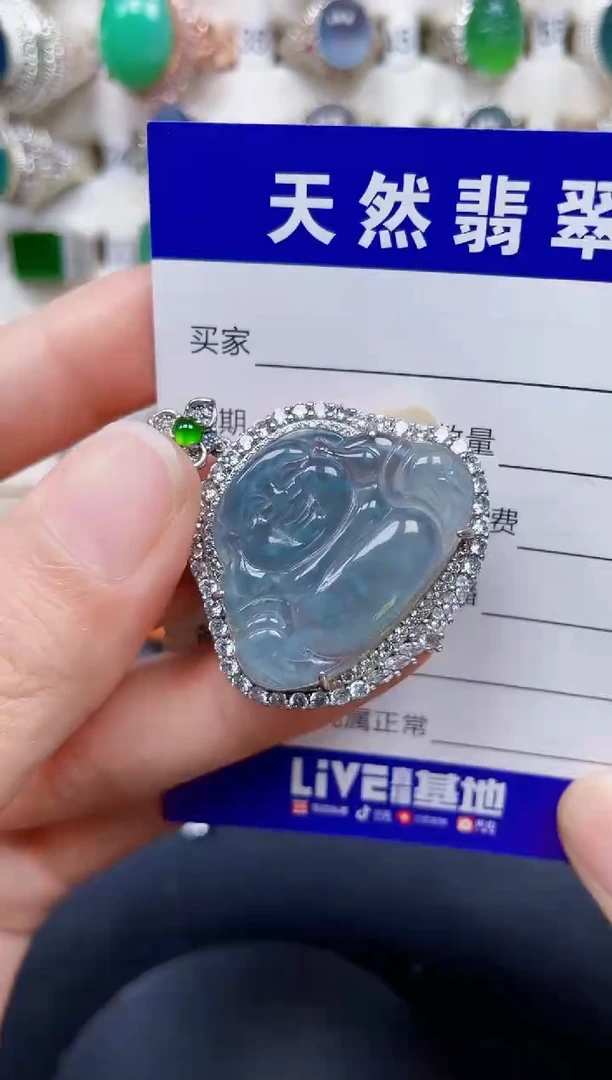 颈饰银S925镶嵌翡翠393