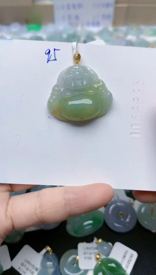 【闪购商品】翡翠颈饰18K金镶嵌天然翡翠A货    