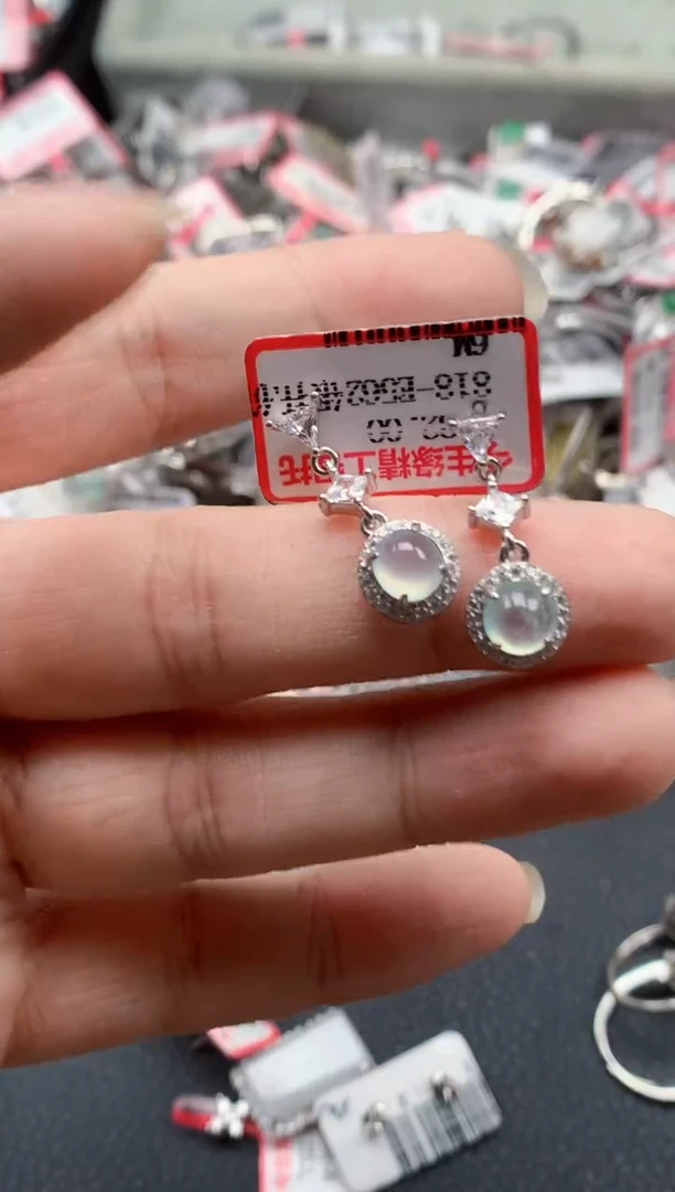 银S925镶嵌戒指翡翠天然A货缅甸翡翠