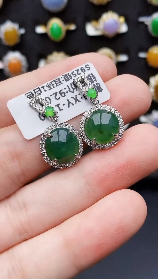 银S925镶嵌戒指翡翠3266