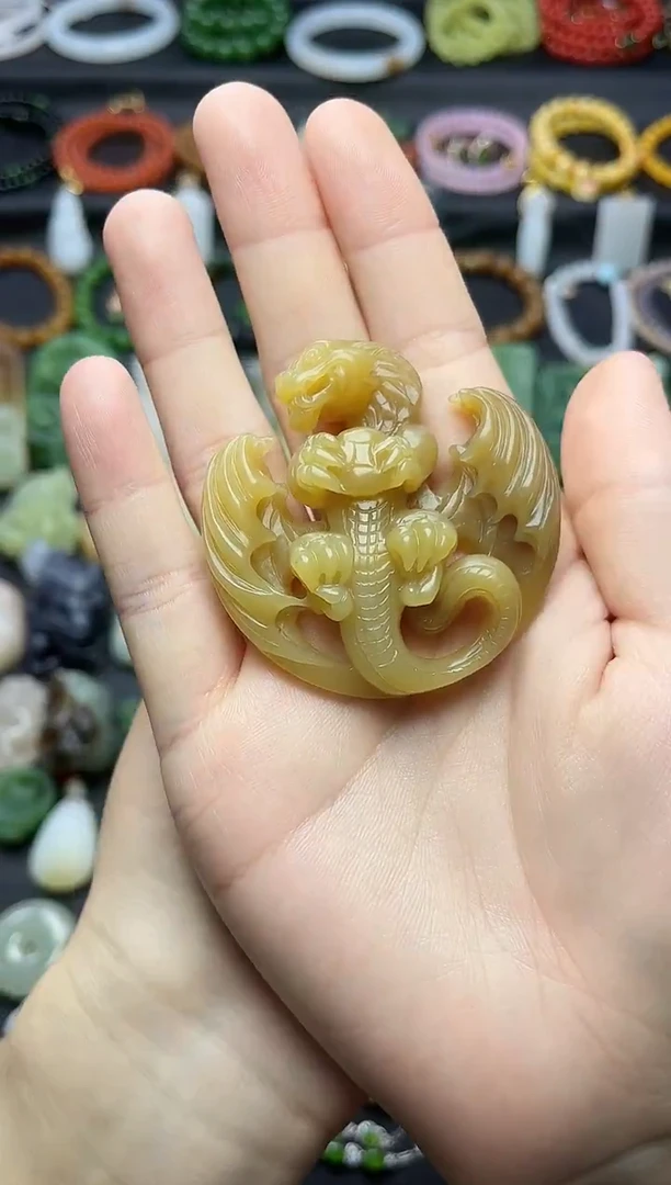 把件未镶嵌和田玉婵*小飞龙06