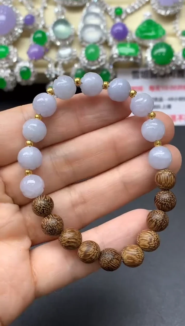 足金镶嵌手链翡翠188-中国好珍宝