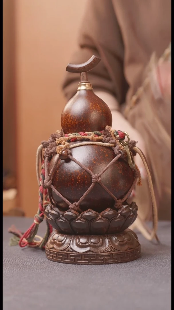 1161号链接精品大漆葫芦现货现发[一物一拍]不包含莲花底座500ml