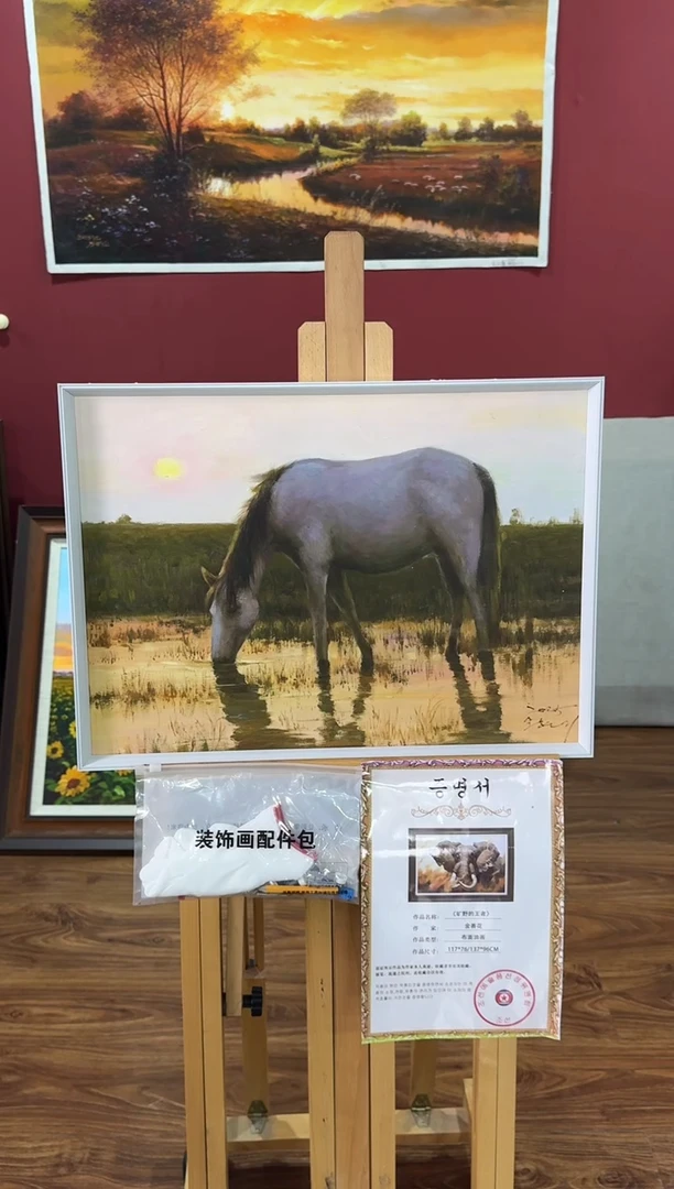 油画【原创·保真·带证书】朝鲜画家纯手绘油画--顺丰包邮--