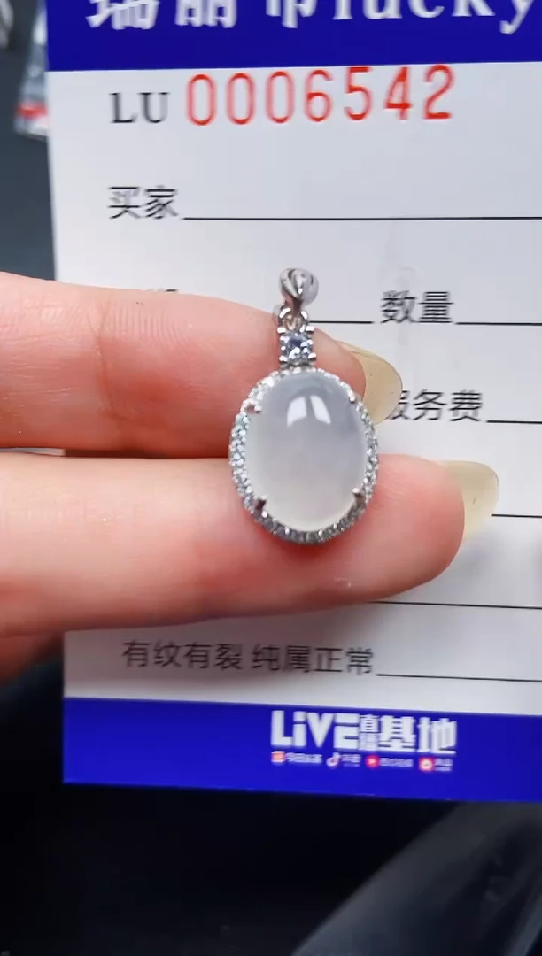 翡翠银S925镶嵌颈饰6542