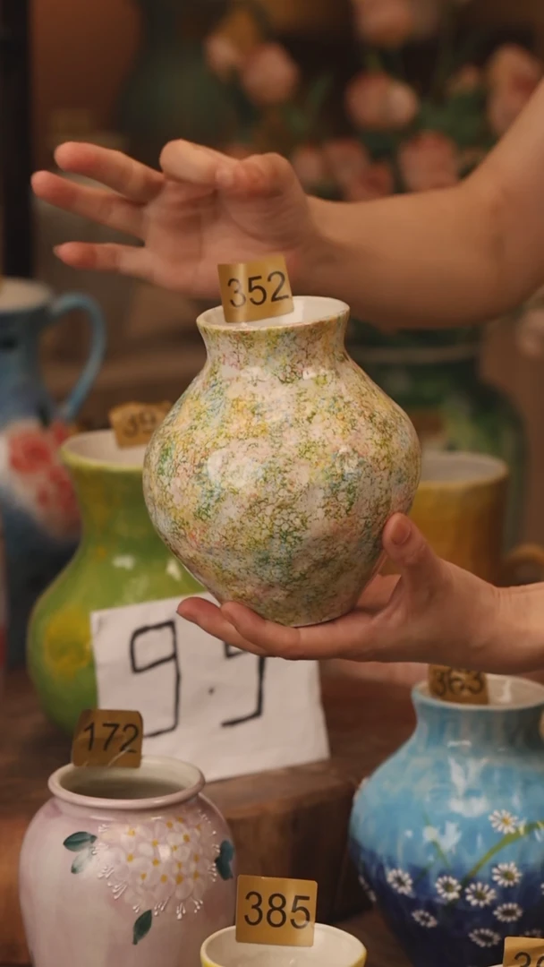 陶瓷352景德镇设计师手作花器摆件侘寂风