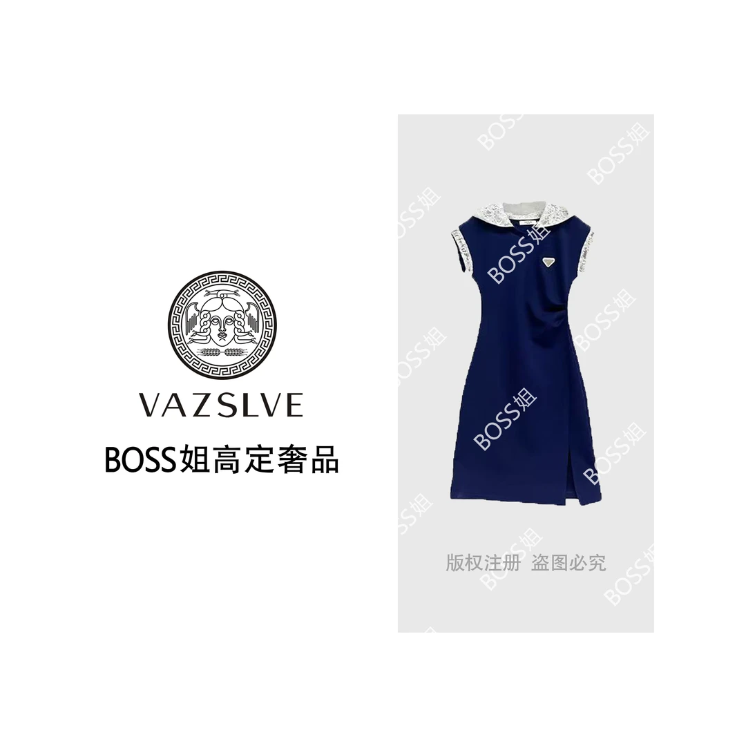 【VAZSLVE/原创设计】Q25071时尚蕾丝连帽收腰显瘦连衣裙