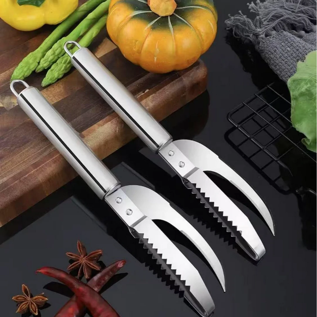 多功能鱼肚刀 不锈钢取鳞刨 肚切花 一刀快速搞定