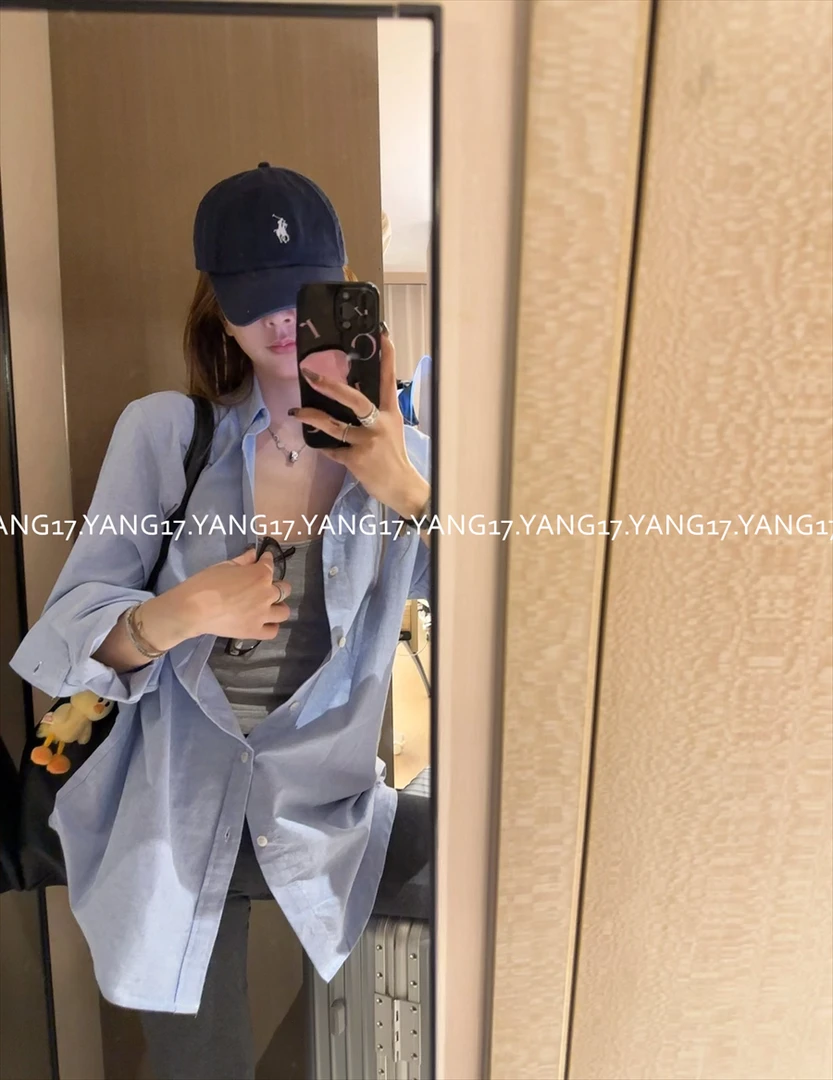 反季福利 杨十七 彩色刺绣小biao  纯棉牛津纺衬衫