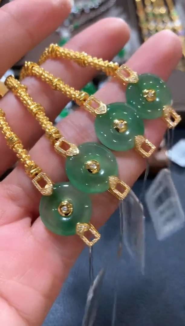 足金镶嵌手链翡翠z181多样性一件发货