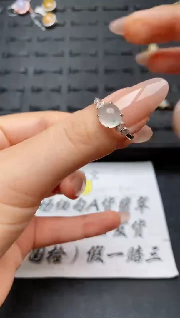 翡翠戒指银S925镶嵌...........
