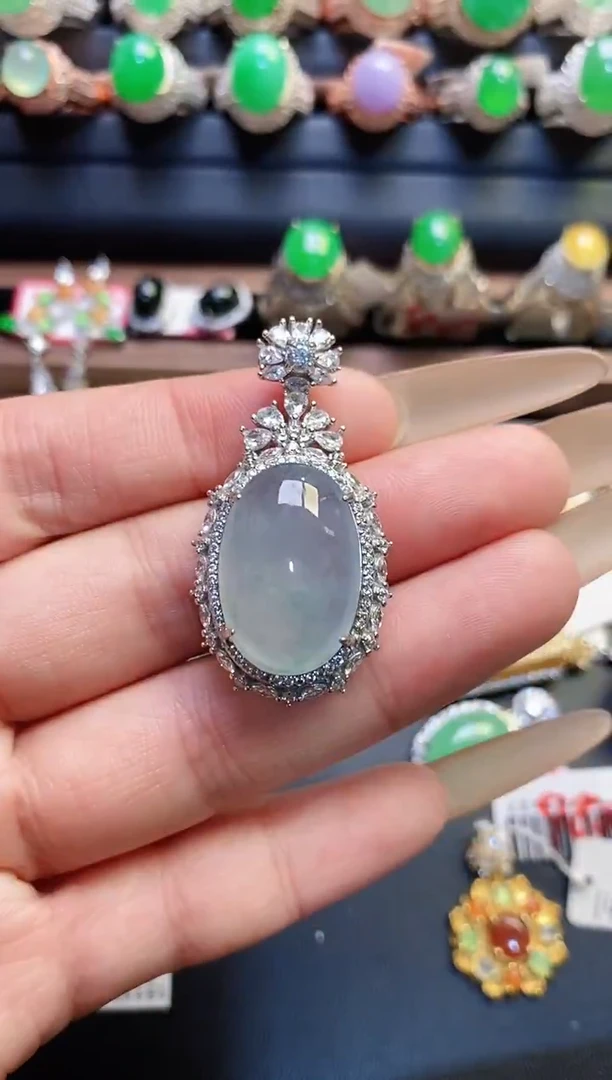 银S925镶嵌戒指翡翠天然