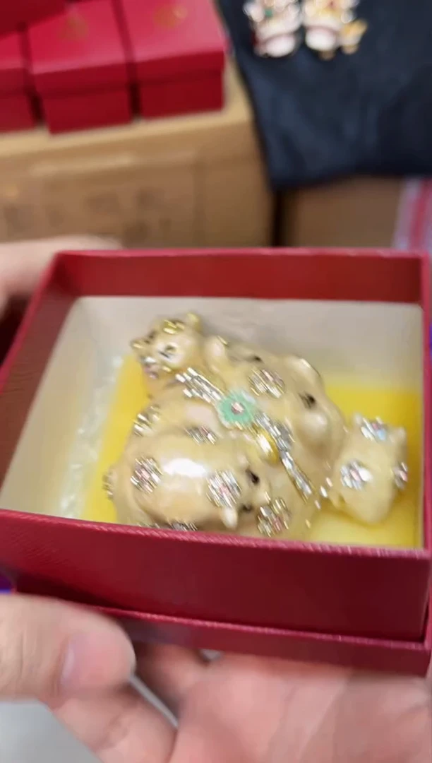 【闪购商品】瓷片年货节福福价格高质珐琅彩合金摆件首饰盒