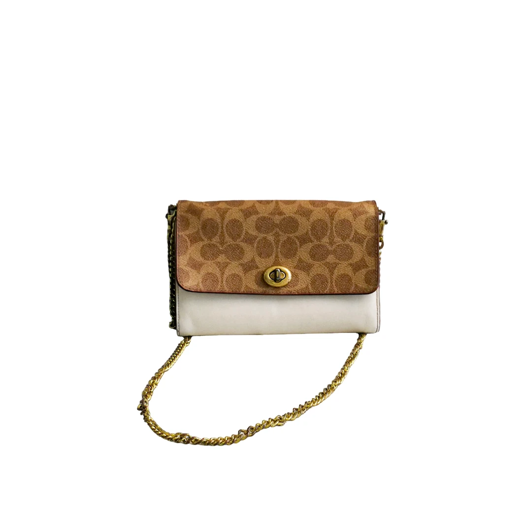 95新 COACH/蔻驰 coach 拼色邮差包 031628