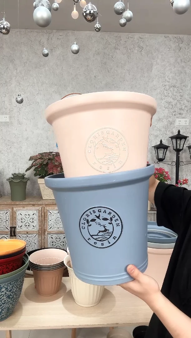 12寸克里欧台阶盆4个粉色+4个蓝色多打孔无托