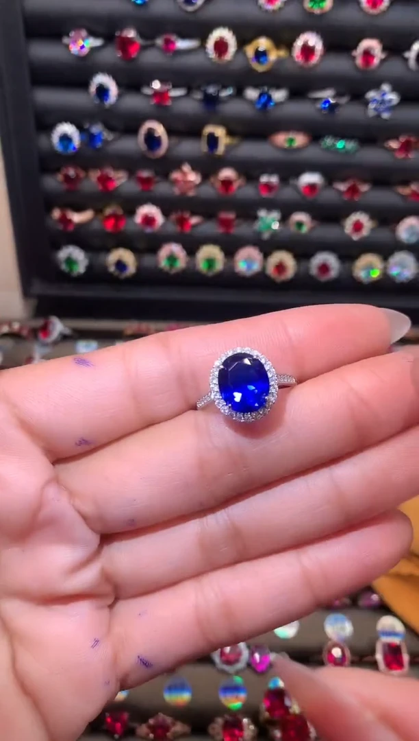 【闪购商品】蓝宝石耳饰银S925镶嵌1012