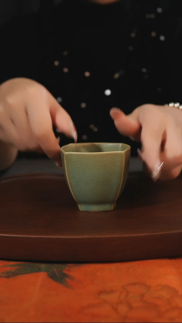 杯子用****6四方杯 柴烧全品一级 汝州原产地原矿仿古老釉