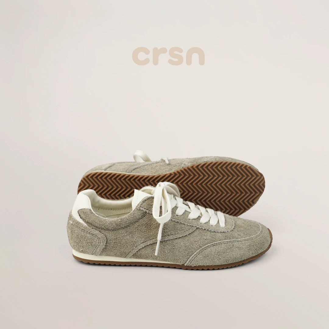 crsn 极简磨砂圆头休闲德训单鞋