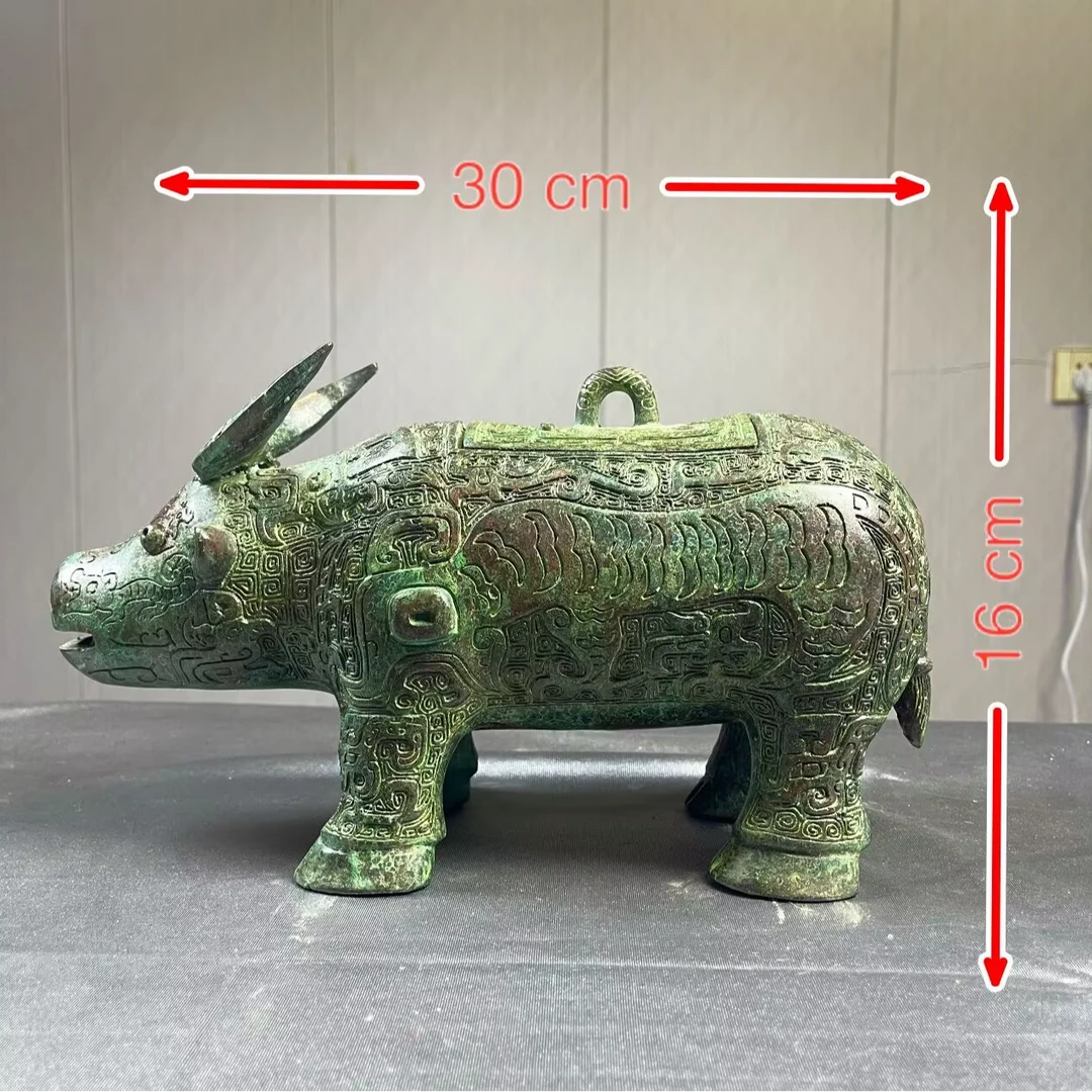 《亚长牛尊》绝美纹路 铜器工艺品