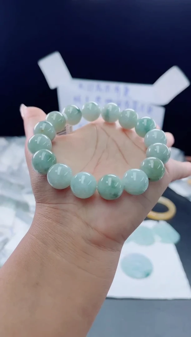 未镶嵌定制翡翠珠串13.3