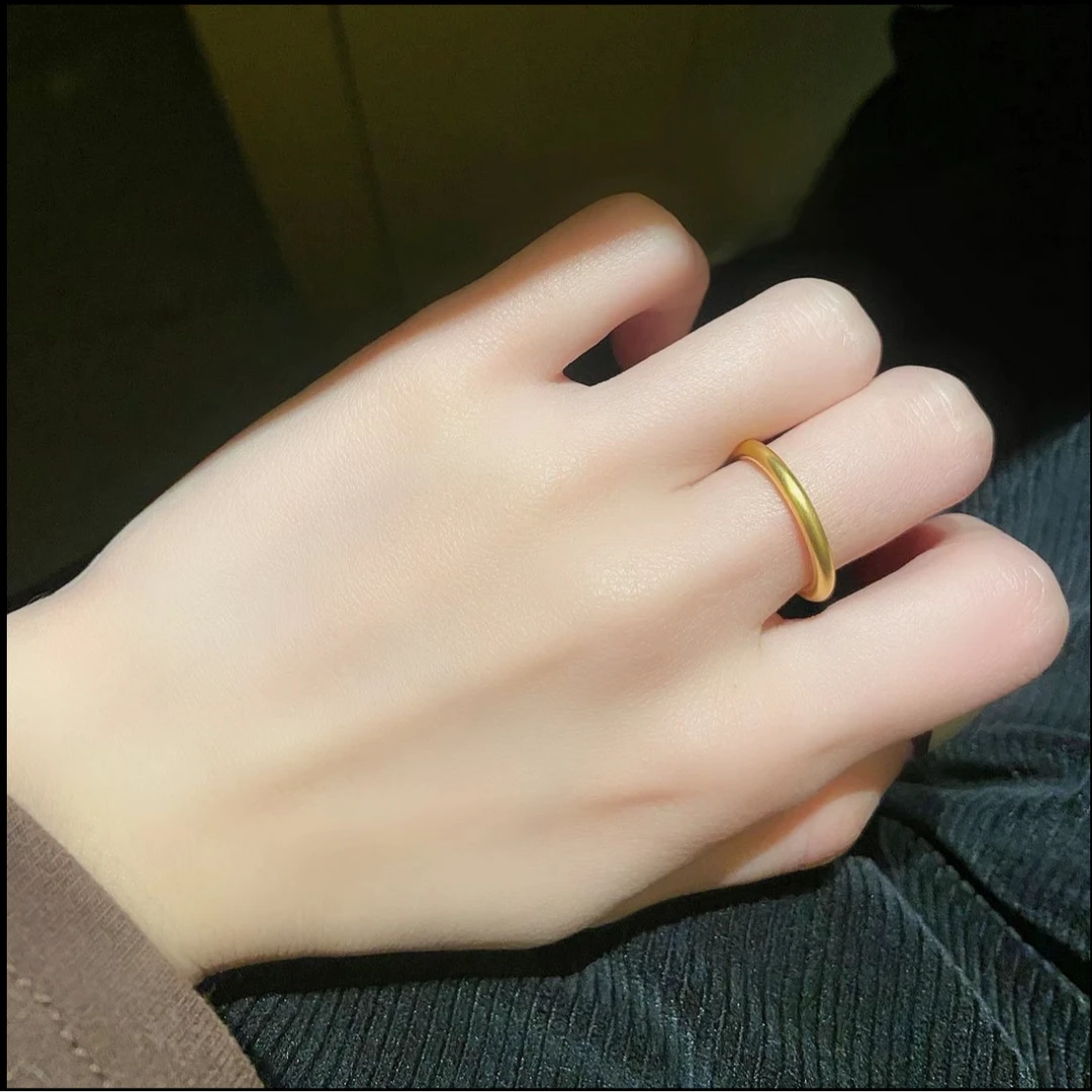 足银戒指 素圈百搭戒指F39
