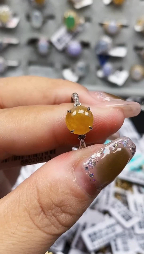 银S925镶嵌戒指翡翠0141