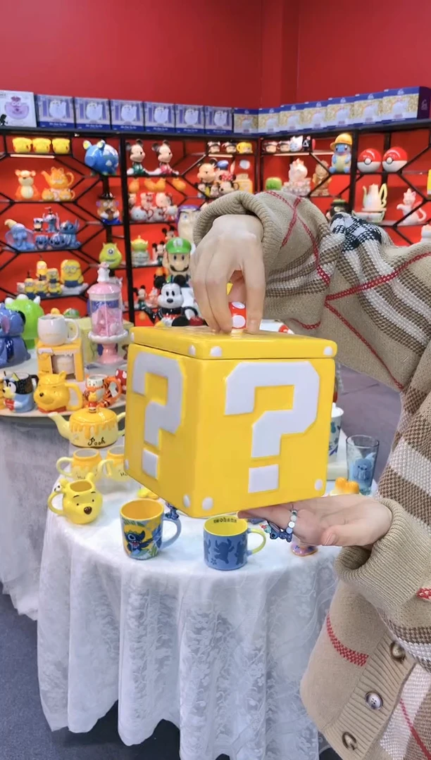 【闪购商品】.@@问号陶瓷储物收纳罐