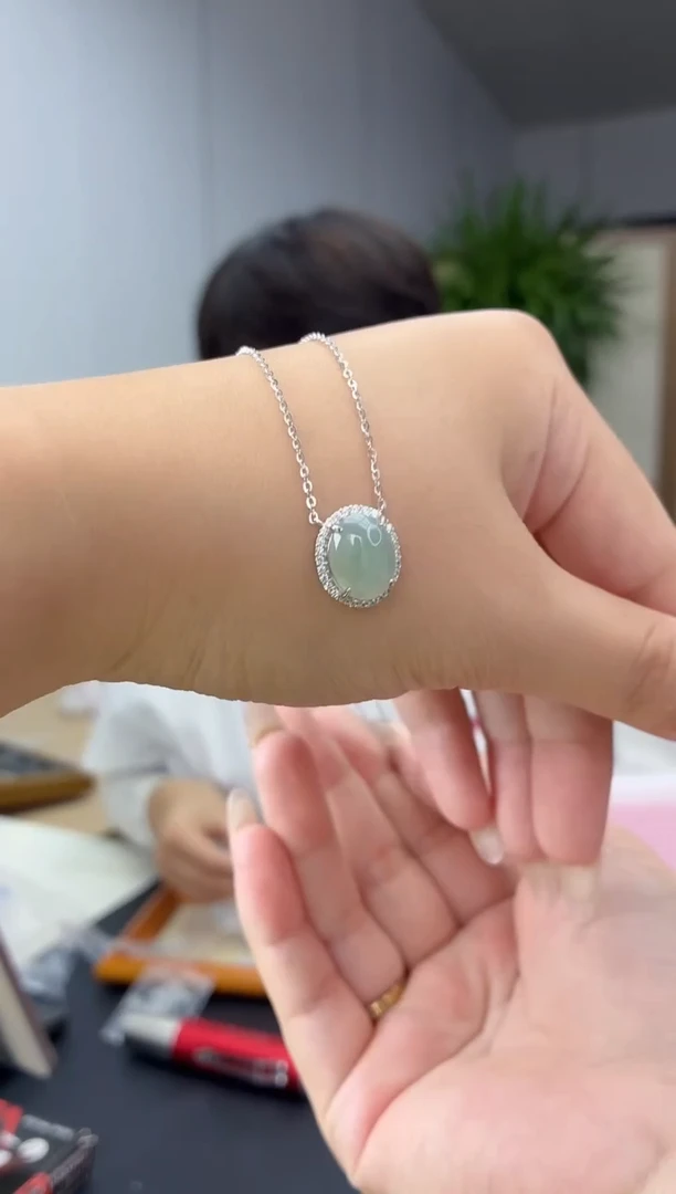项链银S925镶嵌翡翠1111111111111