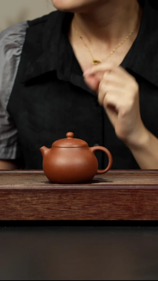 紫砂茶壶红降坡 文旦全手