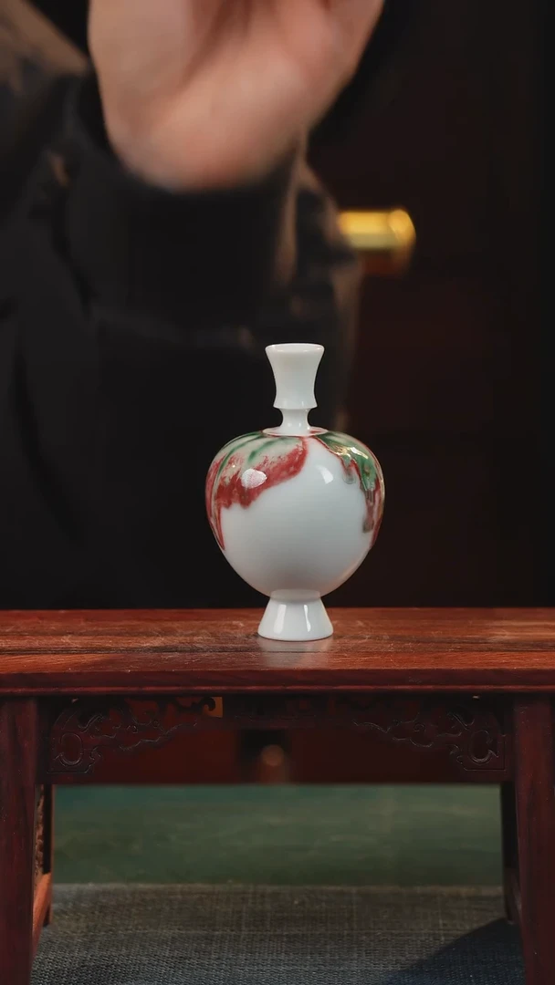 【闪购商品】摆件纯手工原创高温陶瓷〖红包翠釉里红〗