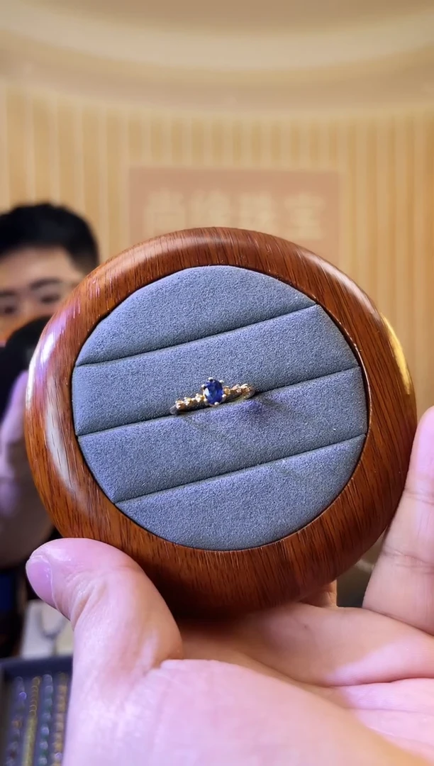 戒指蓝宝石银S925镶嵌蓝宝石拍2份